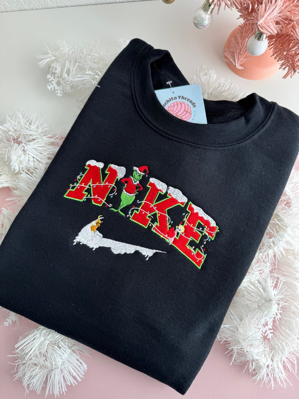 Green Christmas Lights Crewneck